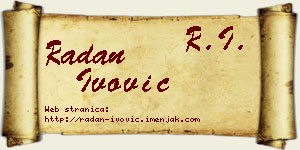 Radan Ivović vizit kartica